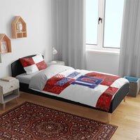 Custom Croatia Football Bedding Set Checkered Ones Sport Grunge Style