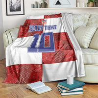 Custom Croatia Football Blanket Checkered Ones Sport Grunge Style