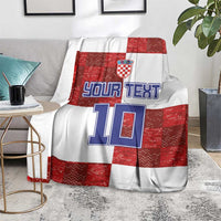 Custom Croatia Football Blanket Checkered Ones Sport Grunge Style