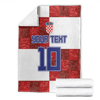 Custom Croatia Football Blanket Checkered Ones Sport Grunge Style