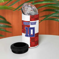 Custom Croatia Football 4 in 1 Can Cooler Tumbler Checkered Ones Sport Grunge Style