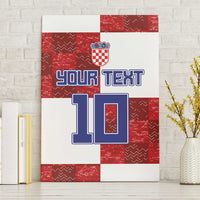 Custom Croatia Football Canvas Wall Art Checkered Ones Sport Grunge Style