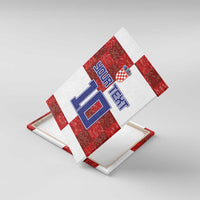 Custom Croatia Football Canvas Wall Art Checkered Ones Sport Grunge Style