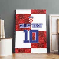 Custom Croatia Football Canvas Wall Art Checkered Ones Sport Grunge Style