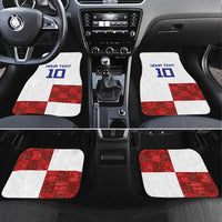 Custom Croatia Football Car Mats Checkered Ones Sport Grunge Style