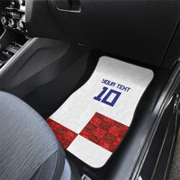 Custom Croatia Football Car Mats Checkered Ones Sport Grunge Style