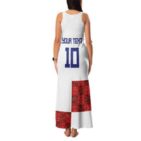 Custom Croatia Football Family Matching Tank Maxi Dress and Hawaiian Shirt Checkered Ones Sport Grunge Style