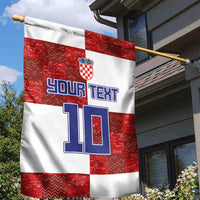 Custom Croatia Football Garden Flag Checkered Ones Sport Grunge Style