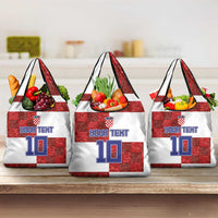 Custom Croatia Football Grocery Bag Checkered Ones Sport Grunge Style