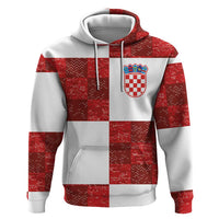 Custom Croatia Football Hoodie Checkered Ones Sport Grunge Style