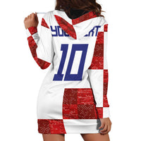 Custom Croatia Football Hoodie Dress Checkered Ones Sport Grunge Style