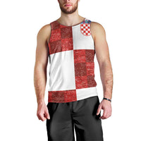 Custom Croatia Football Men Tank Top Checkered Ones Sport Grunge Style