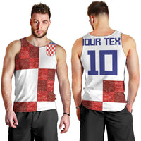 Custom Croatia Football Men Tank Top Checkered Ones Sport Grunge Style