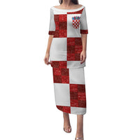 Custom Croatia Football Puletasi Checkered Ones Sport Grunge Style