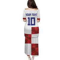 Custom Croatia Football Puletasi Checkered Ones Sport Grunge Style