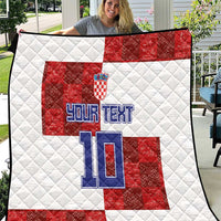 Custom Croatia Football Quilt Checkered Ones Sport Grunge Style