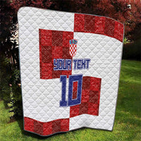 Custom Croatia Football Quilt Checkered Ones Sport Grunge Style