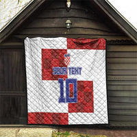 Custom Croatia Football Quilt Checkered Ones Sport Grunge Style