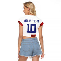 Custom Croatia Football Raglan Cropped T Shirt Checkered Ones Sport Grunge Style