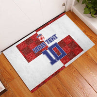 Custom Croatia Football Rubber Doormat Checkered Ones Sport Grunge Style