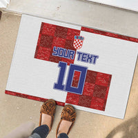 Custom Croatia Football Rubber Doormat Checkered Ones Sport Grunge Style