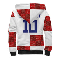 Custom Croatia Football Sherpa Hoodie Checkered Ones Sport Grunge Style
