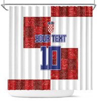 Custom Croatia Football Shower Curtain Checkered Ones Sport Grunge Style