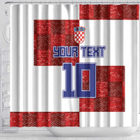 Custom Croatia Football Shower Curtain Checkered Ones Sport Grunge Style