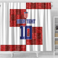 Custom Croatia Football Shower Curtain Checkered Ones Sport Grunge Style