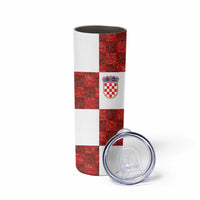 Custom Croatia Football Skinny Tumbler Checkered Ones Sport Grunge Style