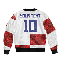 Custom Croatia Football Sleeve Zip Bomber Jacket Checkered Ones Sport Grunge Style