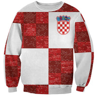 Custom Croatia Football Sweatshirt Checkered Ones Sport Grunge Style