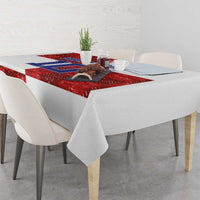 Custom Croatia Football Tablecloth Checkered Ones Sport Grunge Style