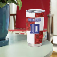 Custom Croatia Football Tumbler Cup Checkered Ones Sport Grunge Style