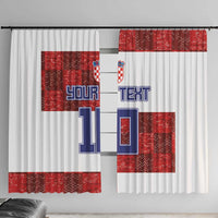 Custom Croatia Football Window Curtain Checkered Ones Sport Grunge Style