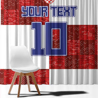 Custom Croatia Football Window Curtain Checkered Ones Sport Grunge Style