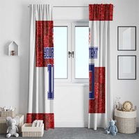Custom Croatia Football Window Curtain Checkered Ones Sport Grunge Style