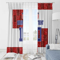 Custom Croatia Football Window Curtain Checkered Ones Sport Grunge Style