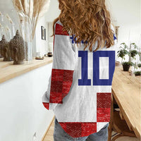 Custom Croatia Football Women Casual Shirt Checkered Ones Sport Grunge Style