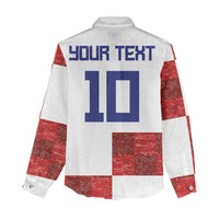 Custom Croatia Football Women Casual Shirt Checkered Ones Sport Grunge Style