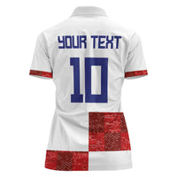 Custom Croatia Football Women Polo Shirt Checkered Ones Sport Grunge Style