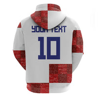 Custom Croatia Football Zip Hoodie Checkered Ones Sport Grunge Style