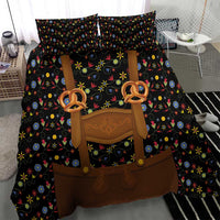 Traditional German Costume - Lederhosen and Soft Pretzel Bedding Set Folk Floral Pattern Style
