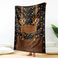 Traditional German Costume - Lederhosen and Soft Pretzel Blanket Folk Floral Pattern Style