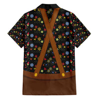 Traditional German Costume - Lederhosen and Soft Pretzel Family Matching Off Shoulder Short Dress and Hawaiian Shirt Folk Floral Pattern Style