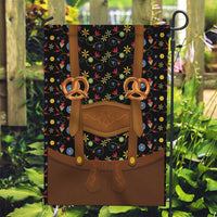 Traditional German Costume - Lederhosen and Soft Pretzel Garden Flag Folk Floral Pattern Style