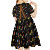 Traditional German Costume - Lederhosen and Soft Pretzel Kid Short Sleeve Dress Folk Floral Pattern Style