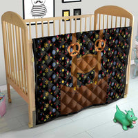 Traditional German Costume - Lederhosen and Soft Pretzel Quilt Folk Floral Pattern Style