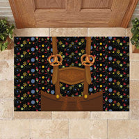 Traditional German Costume - Lederhosen and Soft Pretzel Rubber Doormat Folk Floral Pattern Style