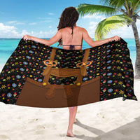 Traditional German Costume - Lederhosen and Soft Pretzel Sarong Folk Floral Pattern Style